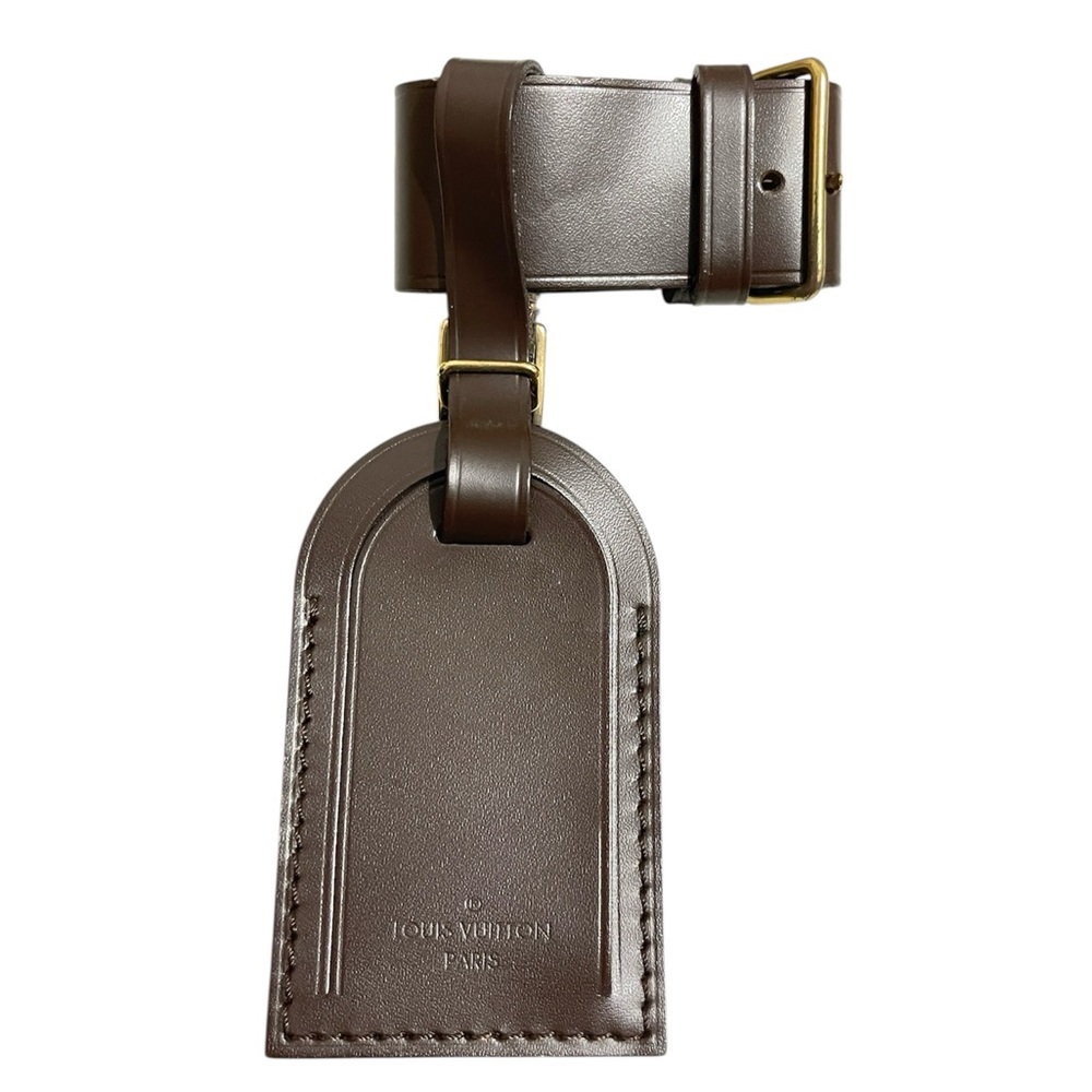 Louis Vuitton Dark Brown Leather Bag Tag
